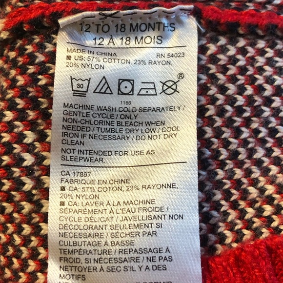 Janie and Jack Red Reindeer Fair Isle Sweater Size 12-18 Months NWOT - Picture 12 of 13